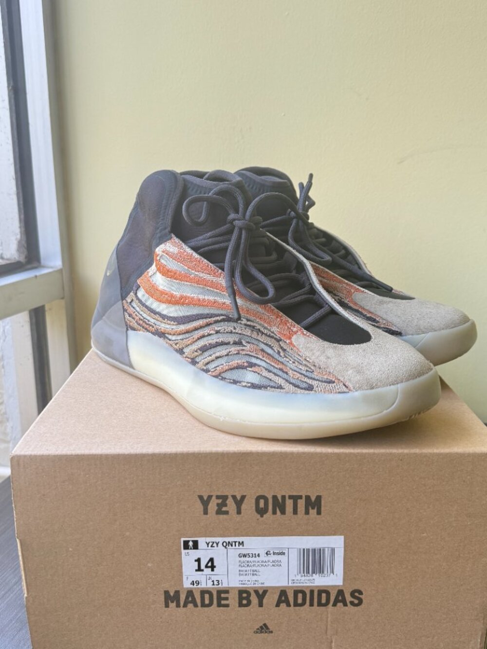 adidas Yeezy Quantum Flash Orange Size 14